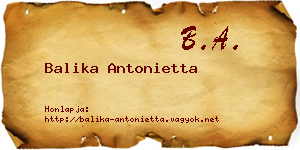 Balika Antonietta névjegykártya